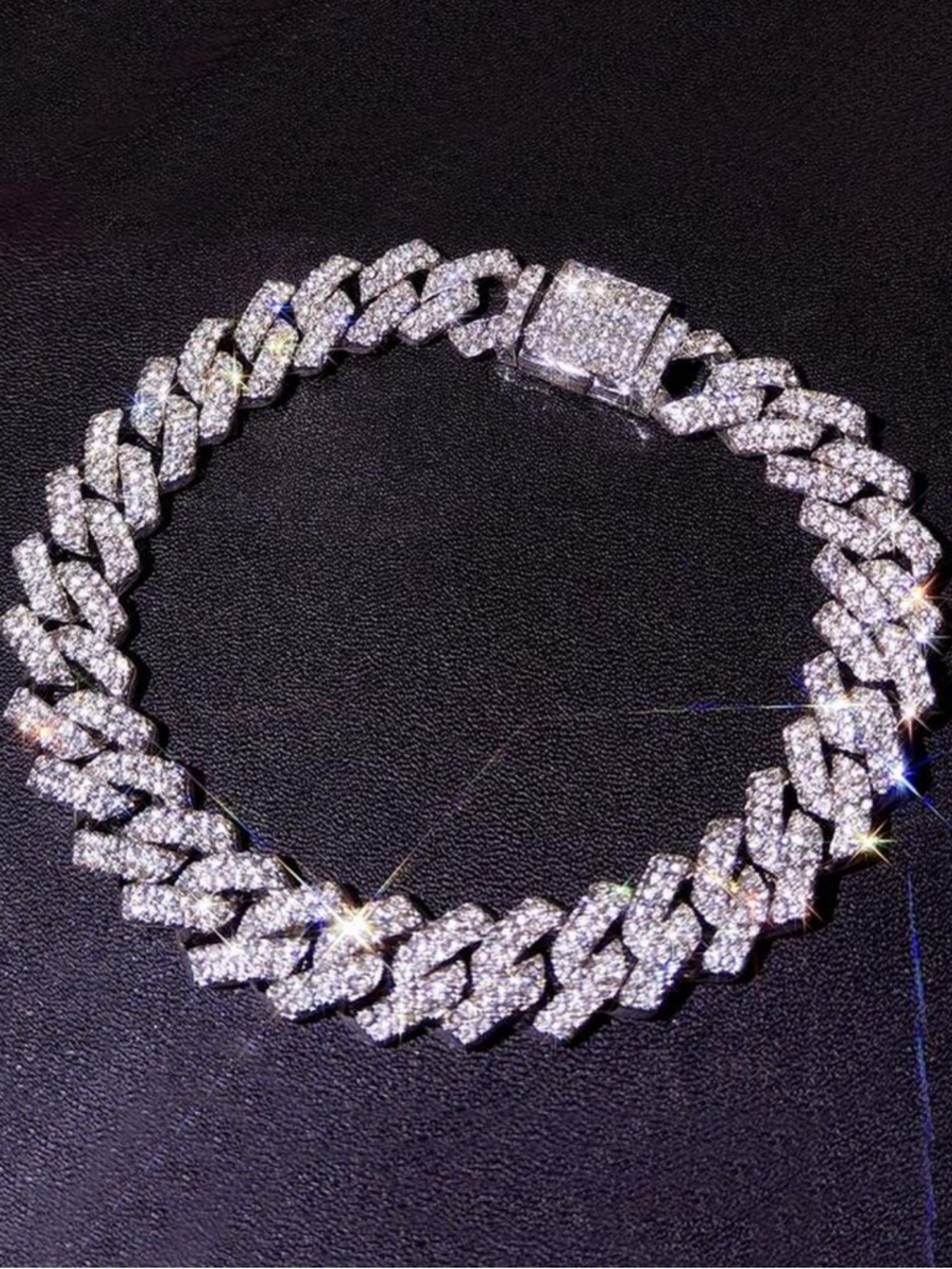 Cubic Zirconia Cuban Link Anklet